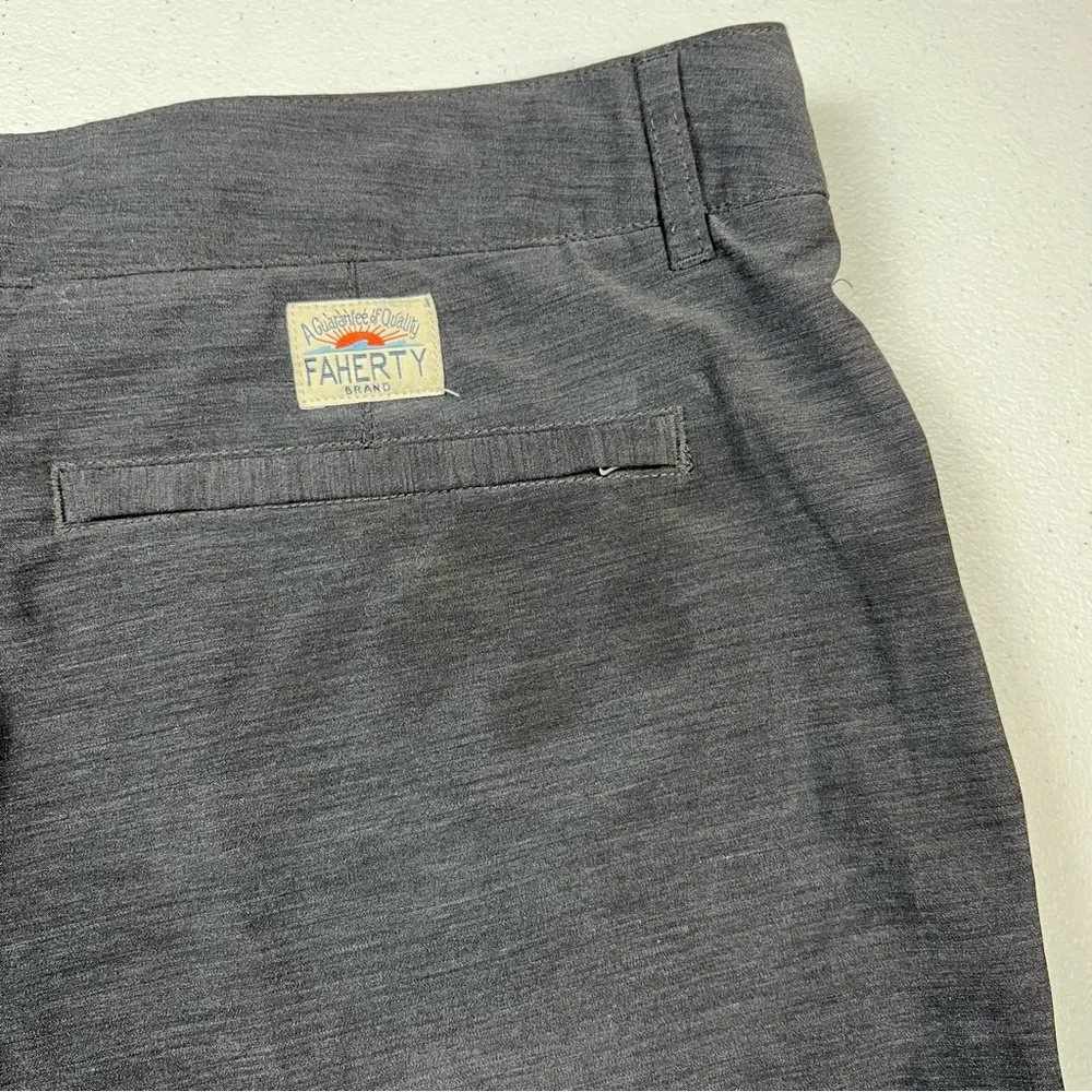 Faherty All Day Shorts Mens 42 Gray Stretch Lightweight